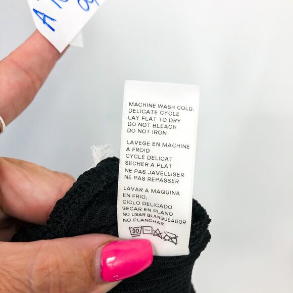 GOOD AMERICAN Always Fits One-Piece Swimsuit XXS XS Black Crinkle Rib Knit NWT - Picture 8 of 9